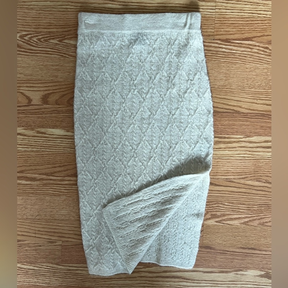 House of Harlow 1960 Casual Stretch Knit Skirt Ivory XS